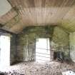 Standing building survey, Unit 1, interior NE-facing gable window and ceiling detail, Stroupster Farm, Caithness