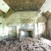 Standing building survey, Unit 1, interior SW-facing fireplace and chimney breast, Stroupster Farm, Caithness