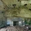 Standing building survey, Unit 2, interior NE-facing chimney and door to Unit 1, Stroupster Farm, Caithness