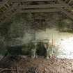 Standing building survey, Unit 5, interior NW-facing fireplace and roof joists, Stroupster Farm, Caithness