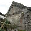 Standing building survey, Exposed gable and joist sockets of Unit 7 showing gable heightening, Stroupster Farm, Caithness