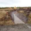 Watching brief, Ditch dug around NW extremity of Borrow Pits overburden storage, Construction, Stroupster Farm, Caithness