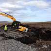 Watching brief, General shot of the depth of peat, Construction, Stroupster Farm, Caithness