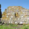 Historic building survey, McVicar Chapel, exterior, E-facing gable, Teampull na Trionaid, Cairinis, North Uist, Western Isles