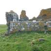 Historic building survey, McVicar Chapel, exterior, N-facing elevation, Teampull na Trionaid, Cairinis, North Uist, Western Isles