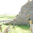 Historic building survey, Church interior, N-facing elevation, terminus, Teampull na Trionaid, Cairinis, North Uist, Western Isles