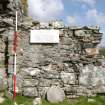 Historic building survey, Church, external, W-facing elevation, Teampull na Trionaid, Cairinis, North Uist, Western Isles