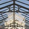 Historic building survey, Conservatory interior, roof truss detail, Conservatory and garage, Thirlstane Castle, Lauder, Scottish Borders