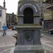 Detail of north elevation of Jubilee Fountain, Market Street, Bo'ness.