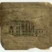 Drawing of unexecuted County Buildings, Edinburgh before conservation treatment inscribed 'Design for New Front to George IV Bridge, County Buildings, Edinburgh'