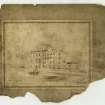 Perspective view of unexecuted County Buildings, Edinburgh before conservation treatment inscribed 'County Buildings, Edinburgh, View of Present Elevation to George IV Bridge, Built in 1817 [...] the Old Liberton W [...] now cleared away'.