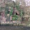 View of cave taken from the north bank of the Ale Water.