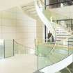 Interior view showing spiral staircase on ground floor of No 109 Dundas Street, Edinburgh.