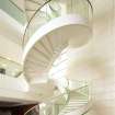 Interior view showing spiral staircase at lower ground floor, No 109 Dundas Street, Edinburgh.