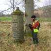 Field survey, Stone pillar, Torwoodlee House (Site 421), Borders Railway Project