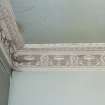 Detail of cornice in rear room on ground floor at Nos 52-53 Carlton Place (Laurieston House), Glasgow.
