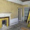 Interior view showing fireplace in room in rear annexe on second floor of Nos 52-53 Carlton Place (Laurieston House), Glasgow.