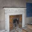 Detail of fireplace in rear room on second floor of Nos 50-51 Carlton Place (Laurieston House), Glasgow.