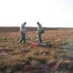 Ground penetrating radar survey, GPR apparatus in use at Oliclate Site B, Loch of Yarrows, Highland