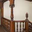 Interior.  First floor.  View of landing, showing woodwork.