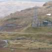 Field survey, YX1 view from dam, Replacement Overhead Line (YX route), Ben Cruachan Hydro Power Station to Dalmally Substation, Argyll and Bute