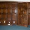 Interior.  Ground floor.  Dining room.  View of wooden paneling.