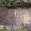Watching brief, Detail view of stone work, Drainage works, Cramond Management Scheme, Edinburgh