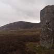 Cultural heritage assessment,  Clach Mhic Mheaos standing stone looking SE to SW down Glen Loth, Crakaig Windfarm, Highland