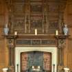 Detail view of fireplace in first-floor Gallery, Brechin Castle.