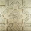 Detail of plasterwork on ceiling of first-floor Drawing Room, Brechin Castle.