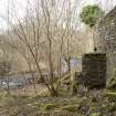 General view from south east of former lade support, River Teith beyond. 