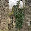 View from north north west of re-entrant angle between kiln (left) and main mill building (right). 