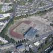 Oblique aerial view of the redevelopment of Meadowbank Sports Centre.