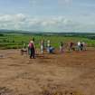 Archaeological excavation, Day 1, Students working, Standingstone, Traprain Law Environs Project Phase 2, East Lothian