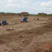 Archaeological excavation, Day 2, Ditch and palisade E, Standingstone, Traprain Law Environs Project Phase 2, East Lothian