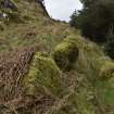 Fort, Binnein Mor. Detail of walling along the SE side of the fort. 