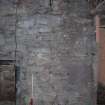 Standing building survey, Room 0/2, Detail view of E wall, Kellie Castle, Arbirlot