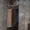 Standing building survey, Room 0/2, Detail of doorway in SE corner, Kellie Castle, Arbirlot