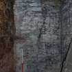 Standing building survey, Room 0/4, Detail of stone-blocked doorway in E wall, Kellie Castle, Arbirlot
