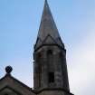 Standing building recording, E elevation, Spire detail, Mariner's Church (St Ninians Church), Commercial Street, Leith, Edinburgh