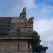 Standing building survey, Outlet house B, Detail of decorated stop of SE gable, Alnwickhill Waterworks, Liberton Gardens, Edinburgh
