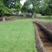 Evaluation photograph, NE end trench 1 showing palaeochannel, Land to SW of Birse Church, Birse, Aboyne