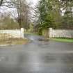 Archaeological evaluation, View of Knockbreck House gateposts, ASDA Store, Tain