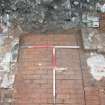 Archaeological evaluation, General view of brick surface in trench 49, Cathcart Road, Glasgow