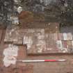 Archaeological evaluation, General view of brick surface in trench 49, Cathcart Road, Glasgow