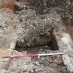 Archaeological evaluation, Fire brick channel in trench 49, Cathcart Road, Glasgow