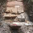 Archaeological evaluation, General view of brick channel, surfaces and walls in trench 48, Cathcart Road, Glasgow