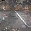 Archaeological evaluation, View from E kerbing [3823] of Naburn Street, Trench 38, Cathcart Road, Glasgow