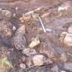 Trial trench evaluation, Putative kerb 1301 surrounding the SW and NE edge of cairn 2, Kilmelford, Argyll