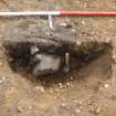 Archaeological excavation, Detail view of pit [2255] and [2256], East Beechwood Farm, Highland